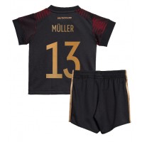 Maglie da calcio Germania Thomas Muller #13 Seconda Maglia Bambino Mondiali 2022 Manica Corta (+ Pantaloni corti)